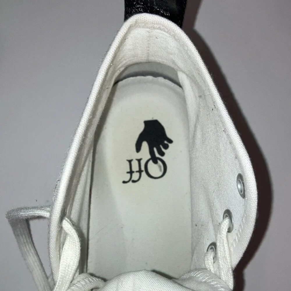 Off-White Vulcanized Men’s High Top Canvas Lace-Up Sneakers White/Black